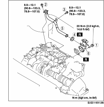 EGR VALVE REMOVAL/INSTALLATION [MZ-CD 1.6 (Y6)] MAZDA MAZDA3 1G 2007