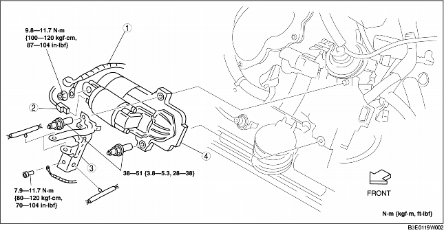 STARTER REMOVAL/INSTALLATION [LF] | MAZDA MAZDA3 1G 2007 DIY Repair Guide