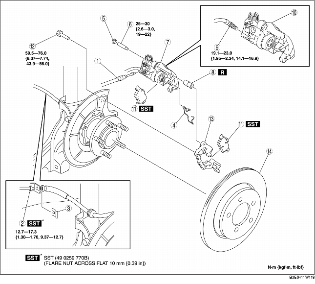 REAR BRAKE (DISC) REMOVAL/INSTALLATION MAZDA MAZDA3 1G 2007 DIY