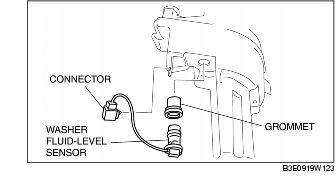 WASHER FLUID-LEVEL SENSOR REMOVAL/INSTALLATION MAZDA MAZDA3 1G 2007
